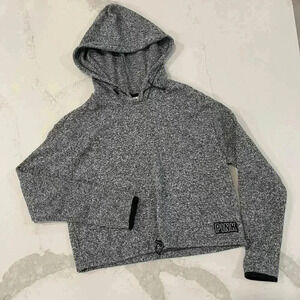 Victorias Secret PINK Cropped Hoodie Bungee Sweatshirt Gray Casual Women’s Small